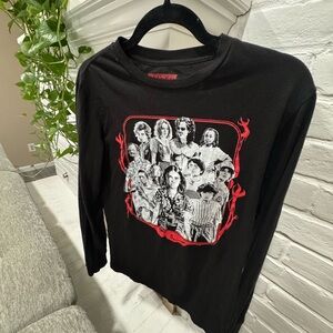 Black Graphic Long Sleeve Tee